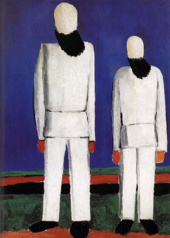 Kasimir Malevich Two men portrait Norge oil painting art